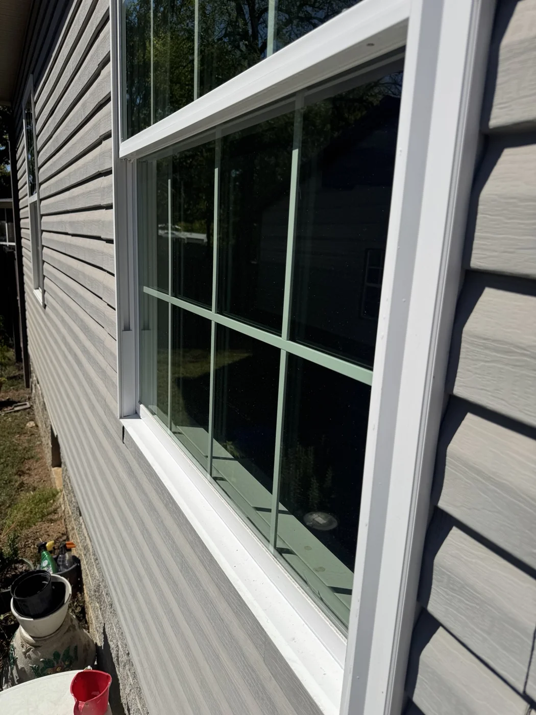 Exterior window view from Cardinal residential job photos